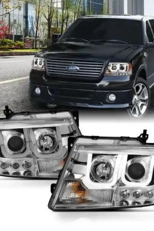 ANZO 2004-2008 Ford F-150 Projector Headlights w/ U-Bar Chrome Best Choice