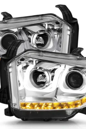 ANZO 2014-2015 Toyota Tundra Projector Headlights w/ U-Bar Chrome w/ DRL Next Day Delivery