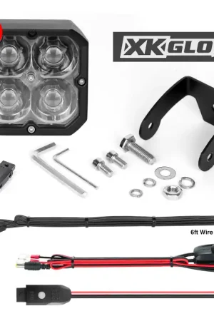 XK Glow XKchrome 20w LED Cube Light w/ RGB Accent Light Kit w/ Controller- Spot Beam 2pc Original