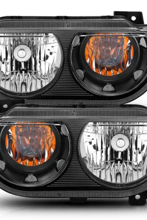 Shop Now ANZO 2008-2014 Dodge Challenger Crystal Headlights Black
