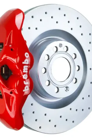 Brembo 07-15 TT 2.0T/07-15 TT 3.2/09-15 TTS Front GT BBK 4 Piston Cast 345x30 1pc Rotor Drilled-Red Top Rated