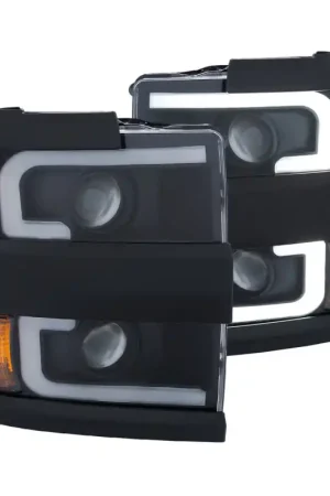 ANZO Projector Headlights With Plank Style Design Black w/Amber 15-17 Chevrolet Silverado 2500/3500 Hassle-Free Returns