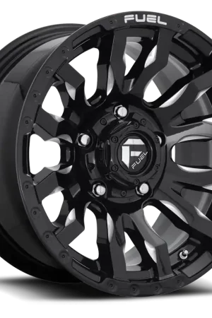 Get Yours Aluminum Wheels 20X9 Blitz D673 5 On 139.7 Gloss Black Milled 78.1 Bore 1 Offset Multi Spoke 0 Lip Fuel Off Road Wheels