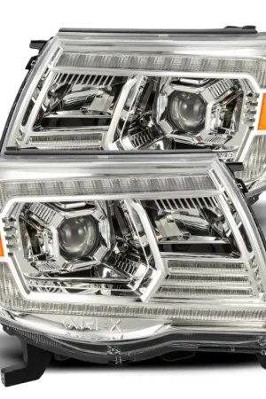 AlphaRex 05-11 Toyota Tacoma PRO-Series Projector Headlights Plank Style Design Chrome w/DRL Viral