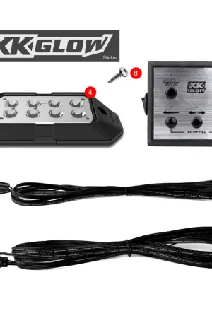 Genuine XK Glow Strobe Pod Lights w/ Traffic Modes Ultra Bright LEDs Multiple Modes + Solid On -White 4pc