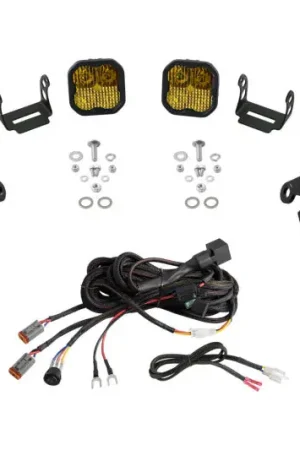 Original Diode Dynamics 20-Present Polaris RZR A-Pillar LED Pod Kit SS3 Sport - Yellow Combo