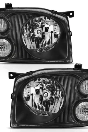ANZO 2001-2004 Nissan Frontier Se Crystal Headlight Black Amber Reflector Free Delivery