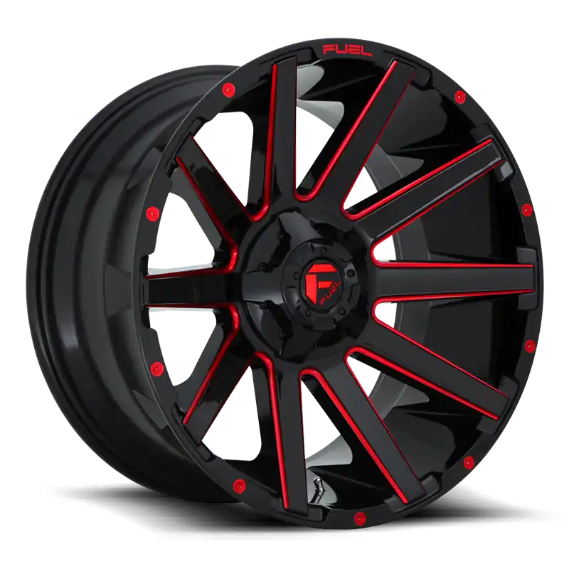 Aluminum Wheels 22X10 Contra D643 5 On 139.7/5 On 150 Gloss Red Milled 110.2 Bore -18 Offset Multi Spoke Fuel Off Road Wheels Free Shipping