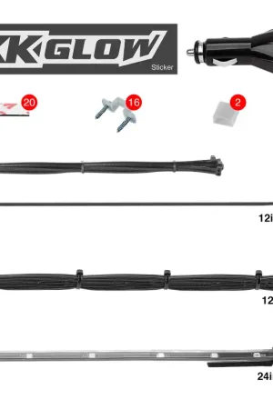 Bulk Order XK Glow Tube Single Color Underglow LED Accent Light Car/Truck Kit Red - 8x24In