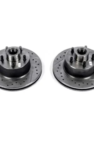 Same Day Shipping Power Stop 75-76 Chrysler Cordoba Front Evolution Drilled & Slotted Rotors - Pair