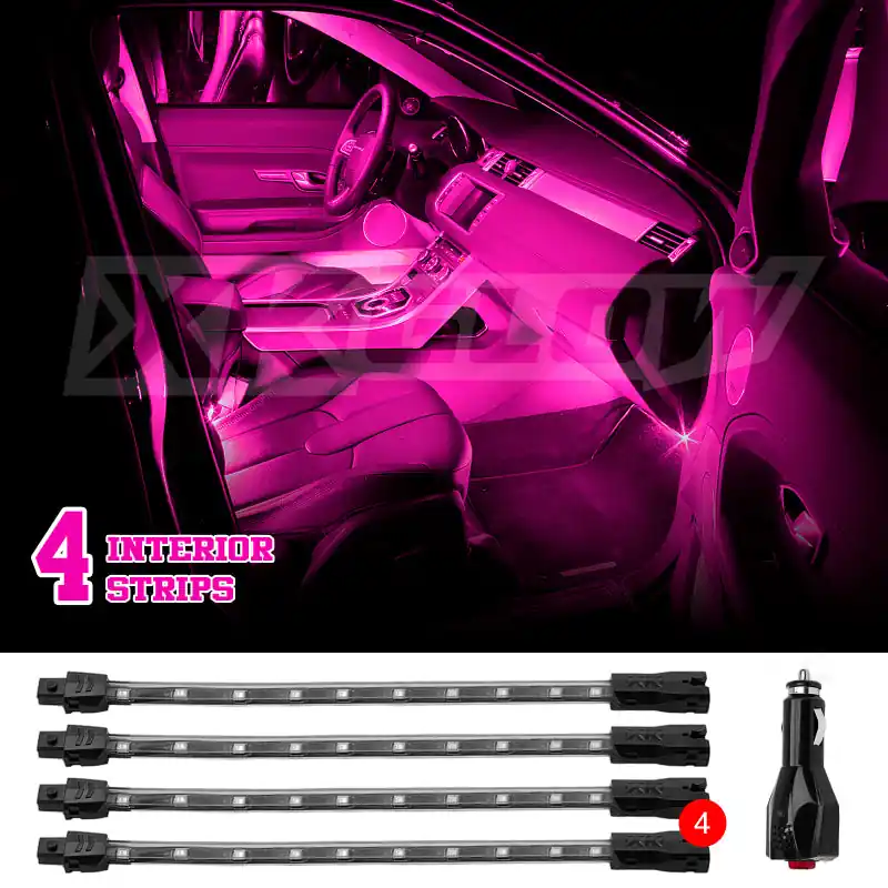Fan Favorite XK Glow Single Color XKGLOW UnderglowLED Accent Light Car/Truck Kit Pink - 4x8In