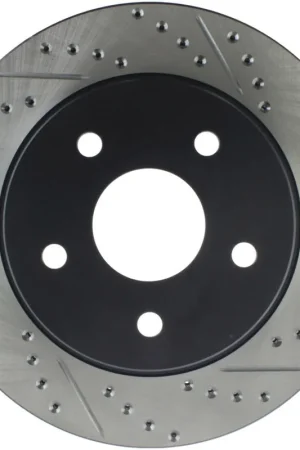 StopTech 04-06 Dodge Durango / 02-10 Ram 1500 (exc Mega Cab) Front Left Slotted & Drilled Rotor Exclusive Offer