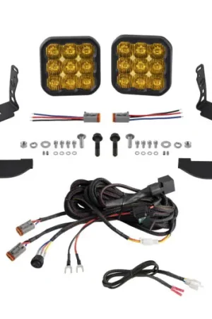 Genuine Diode Dynamics 17-20 Ford Raptor SS5 Bumper LED Pod Light Kit - Sport Yellow Driving