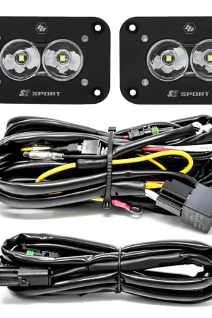 Hot Picks S2 Sport, Pair, LED Work/Scene, Flush Mount, Backup Kit