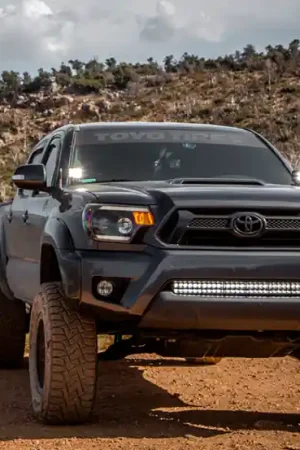 Cali Raised 05-15 Toyota Tacoma 32In Lower Bumper Hidden Led Brackets Kit - Blue Backlight - Small Grab Now