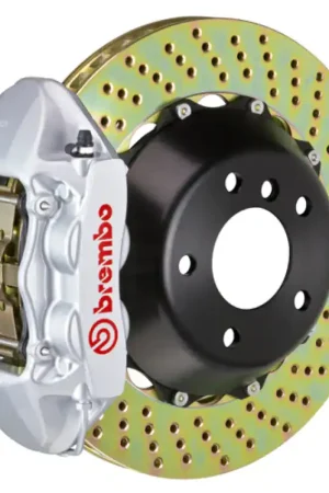 Brembo 15-17 F150 2WD/4WD (Excl. Raptor) Rear GT BBK 4 Piston Cast 380x28 2pc Rotor Drilled-Silver Warranty Included