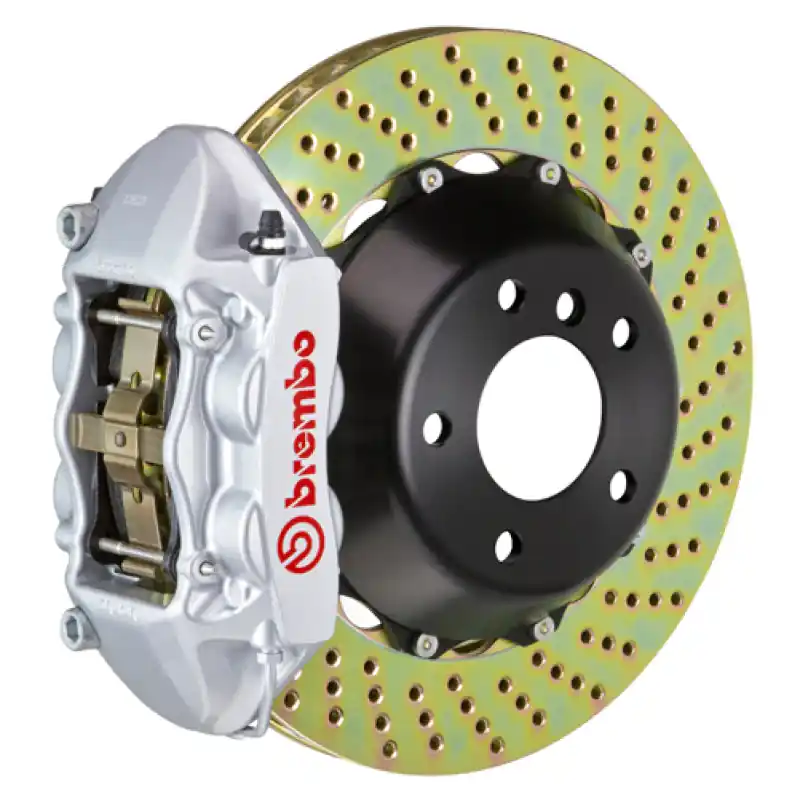 Brembo 15-17 F150 2WD/4WD (Excl. Raptor) Rear GT BBK 4 Piston Cast 380x28 2pc Rotor Drilled-Silver Warranty Included