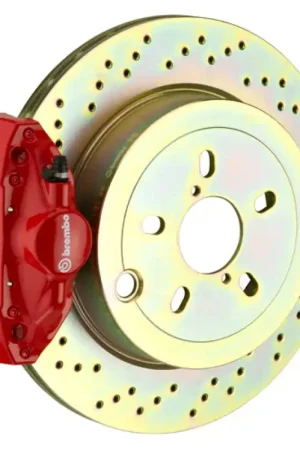 Special Offer Brembo 02-07 Impreza/ wRX (GD/GG) Rear GT BBK 2 Piston Cast 2pc 316 x20 1pc Rotor Drilled-Red