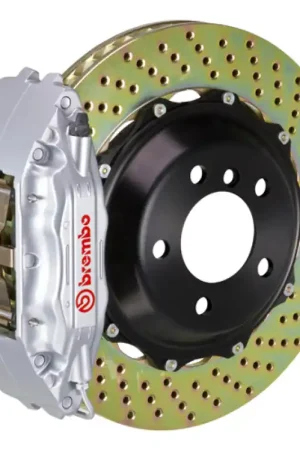 Popular Brembo 00-03 M5/97-03 5-Series Front GT BBK 4 Piston Cast 2pc 355x32 2pc Rotor Drilled-Silver
