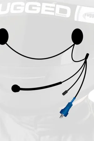 RUGGED Wired Helmet Kit with Alpha Audio Speakers Mic and 3.5mm Jack Special Discount