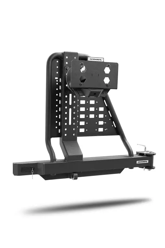 Discount Go Rhino Swing-A-Way Hitch Mounted Tire Carrier (Lic. Plate Lights Not Included) - Textured Black