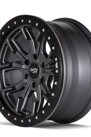 No Minimum Order Dirty Life 9303 DT-1 17x9/5x127 BP/-12mm Offset/78.1mm Hub Matte Gunmetal Wheel - Simulated Rashring