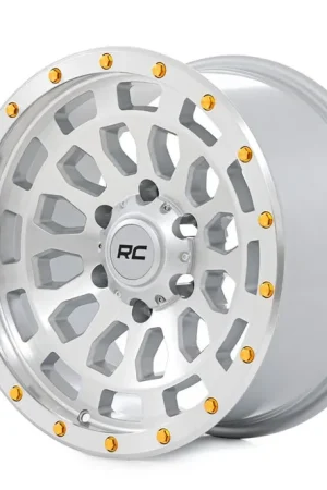 High Quality Rough Country 87 Series Wheel | Simulated Beadlock | Full Machine | 17x8.5 | 6x5.5 | +0mm