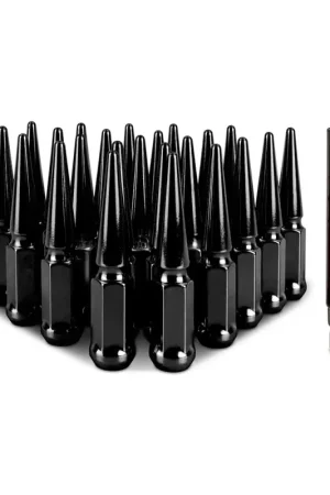 Weekend Sale Mishimoto Mishimoto Steel Spiked Lug Nuts M14 x 1.5 24pc Set Black