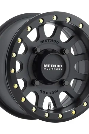 Method MR401 UTV Beadlock 15x7 / 4+3/13mm Offset / 4x136 / 106mm CB Matte Black Wheel Warranty Included