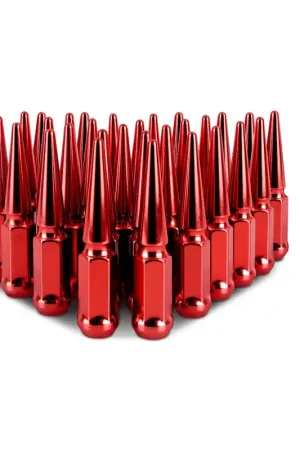 Mishimoto Mishimoto Steel Spiked Lug Nuts M14 x 1.5 32pc Set Red Direct From Factory