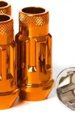 Wheel Mate Muteki SR48 Open End Locking Lug Nut Set of 4 - Orange 12x1.50 48mm Worldwide Shipping