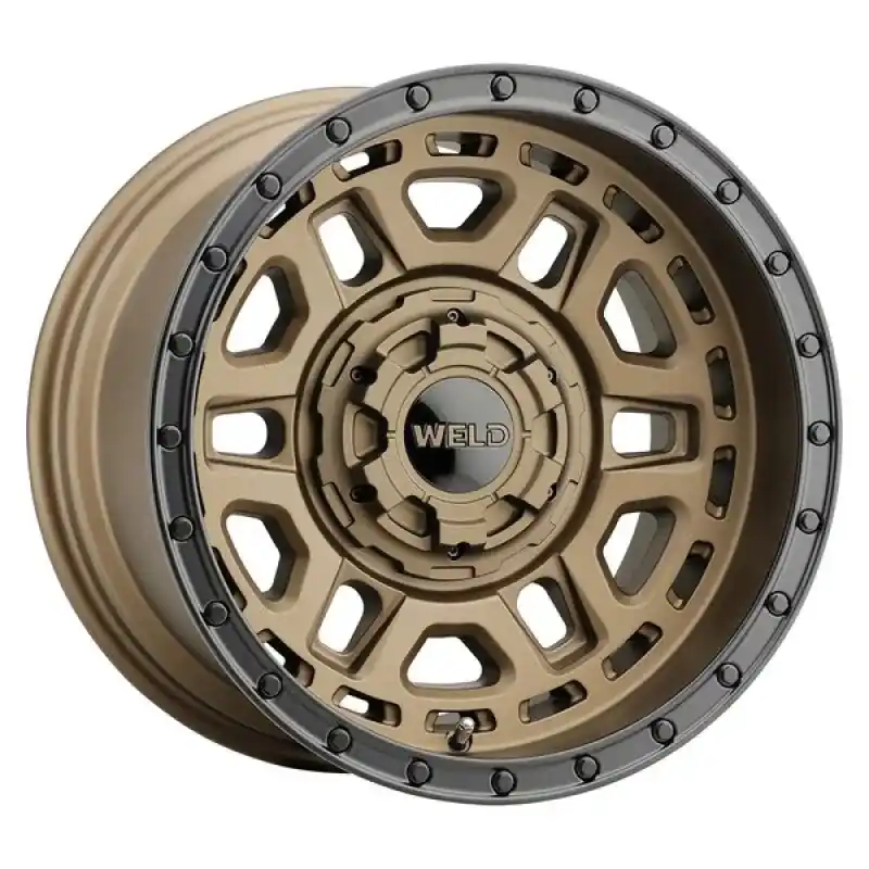 Popular Weld Off-Road Crux 17x9in / 5x114.3 BP / ET 0 / 78.1mm Bore - Satin Bronze / Satin Black Ring Wheel
