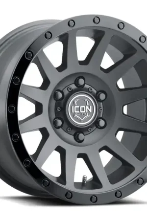 ICON Compression 18x9 6x5.5 0mm Offset 5in BS 106.1mm Bore Double Black Wheel Buy Today