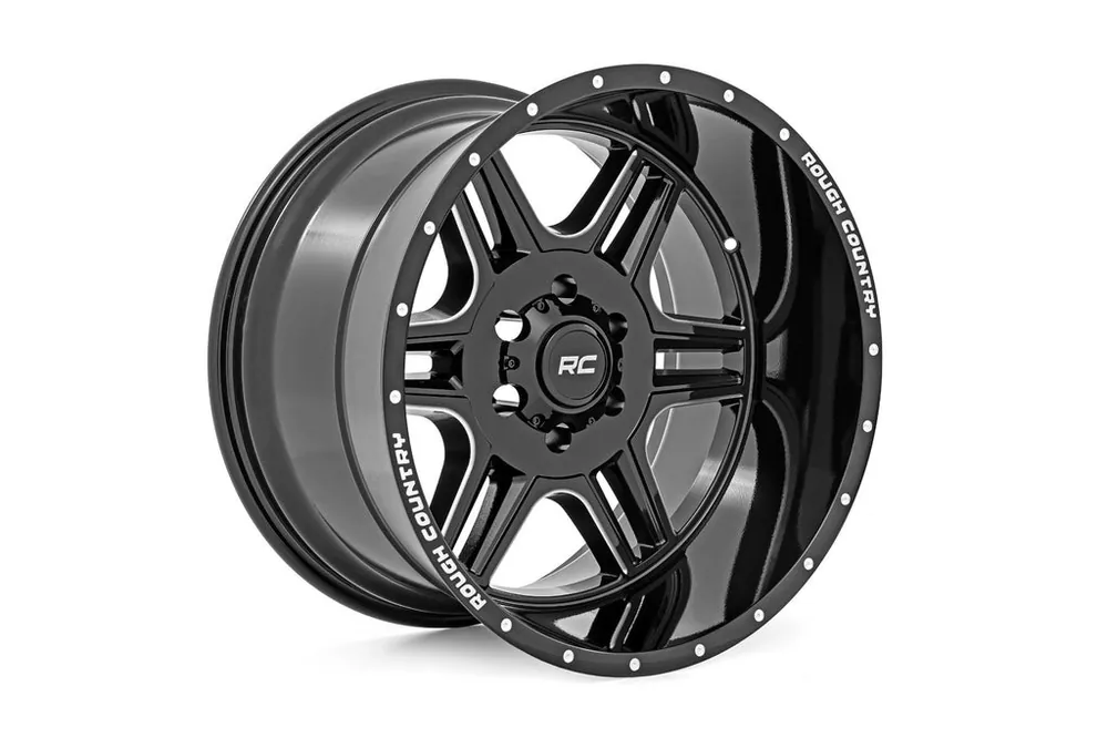 Save Now Rough Country 92 Series Wheel | Machined One-Piece | Gloss Black | 18x9 | 6x5.5 | +18mm