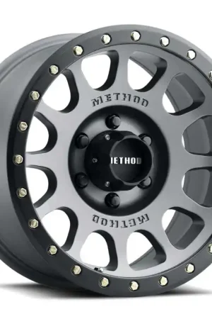 Method MR305 NV 17x8.5 / 0mm Offset / 5x5 BP / 94mm CB / Titanium - Matte Black Lip Wheel High Quality