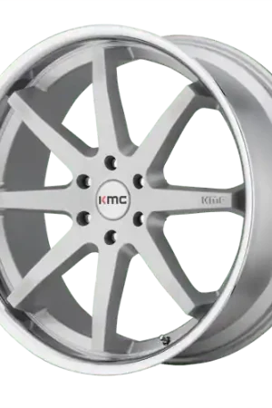 KM715 20X9 6X135 BRUSH SLV CHR LIP 30MM Same Day Shipping