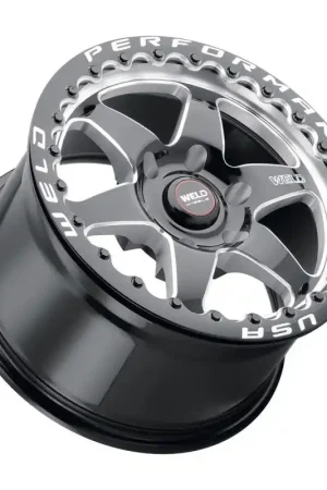 Weld S909 17x10 Ventura 6 Beadlock 6x135 ET42 BS7.25 Gloss BLK MIL DIA 87.1 Crafted