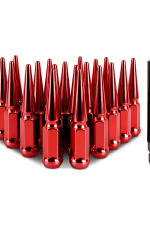 Reduced Price Mishimoto Steel Spiked Lug Nuts M12x1.5 20pc Set - Red