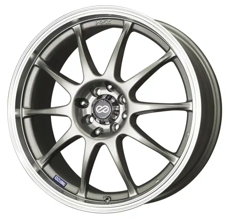 Exclusive Enkei J10 15x6.5 4x100/114.3 38mm Offset 72.62mm Bore Dia Silver w/ Machined Lip Wheel
