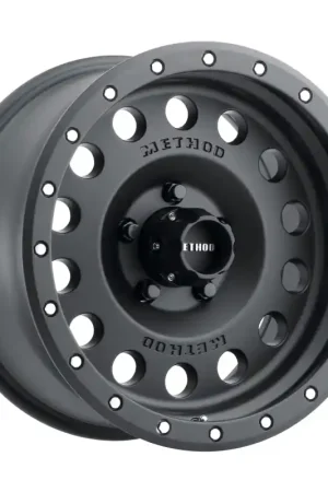 Brand New Method MR307 Hole 17x8.5 0mm Offset 5x5 94mm CB Matte Black Wheel