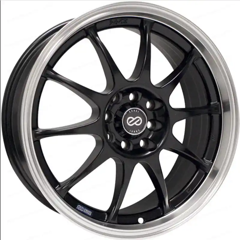 Price Drop Enkei J10 16x7 5x100/114.3 38mm Offset 72.62mm Bore Dia Matte Black w/ Machined Lip Wheel