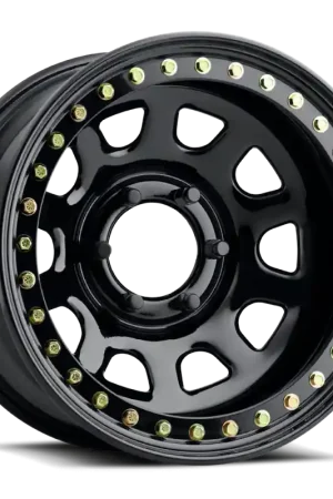 Raceline RT51 Daytona Rock 15x8in/6x139.7 BP/-19mm Offset/107.95mm Bore - Gloss Black Beadlock Wheel Today Only