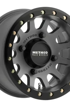 Method MR401 UTV Beadlock 15x7 / 4+3/13mm Offset / 4x156 / 132mm CB Titanium Wheel- Matte Black Ring Discount