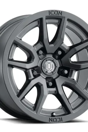 Limited Edition ICON Vector 5 17x8.5 5x5 -6mm Offset 4.5in BS 71.5mm Bore Satin Black Wheel