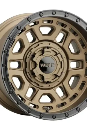 Today Only Weld Off-Road Crux 22x10in / 5x127 BP / ET -18 / 87.1mm Bore - Satin Bronze / Satin Black Ring Wheel