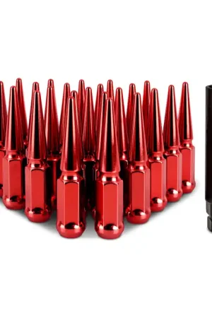 Mishimoto Mishimoto Steel Spiked Lug Nuts M12 x 1.5 24pc Set Red Brand New