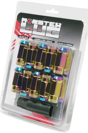 Wheel Mate Monster Locking Lug Nut Set of 4 - Chrome Neon 14x1.50 Limited Offer