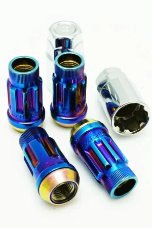 While Supplies Last Wheel Mate Muteki SR45R Lug Nut Kit Lock Set 12x1.50 45mm - Burned Blue Neon