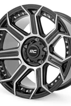 Rough Country 89 Series Wheel | One-Piece | Black Machined Gun Metal | 17x9 | 6x5.5 | -12mm High Quality