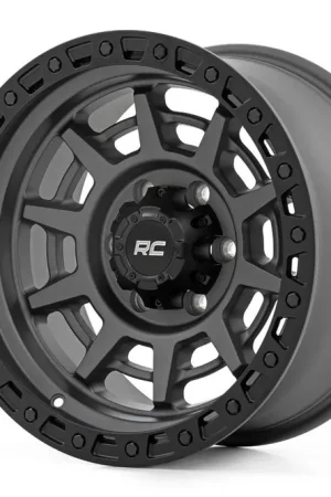 Wholesale Rough Country 85 Series Wheel | Simulated Beadlock | Gunmetal Gray/Black | 17x9 | 5x5 | -12mm
